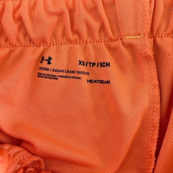 Under Armour Play Up 3.0 Shorts Womens XS Sunset Boulevard Orange Loose Pockets - Picture 4 of 8